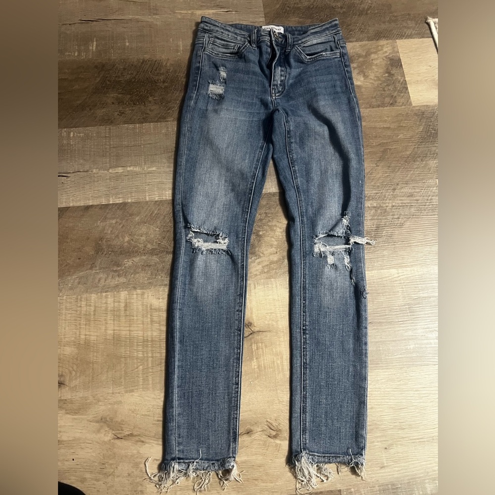 Flying Monkey Ripped Blue Skinny Jeans